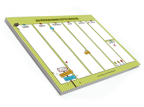 Bloc-Notes A4 - Au programme cette semaine (semainier)