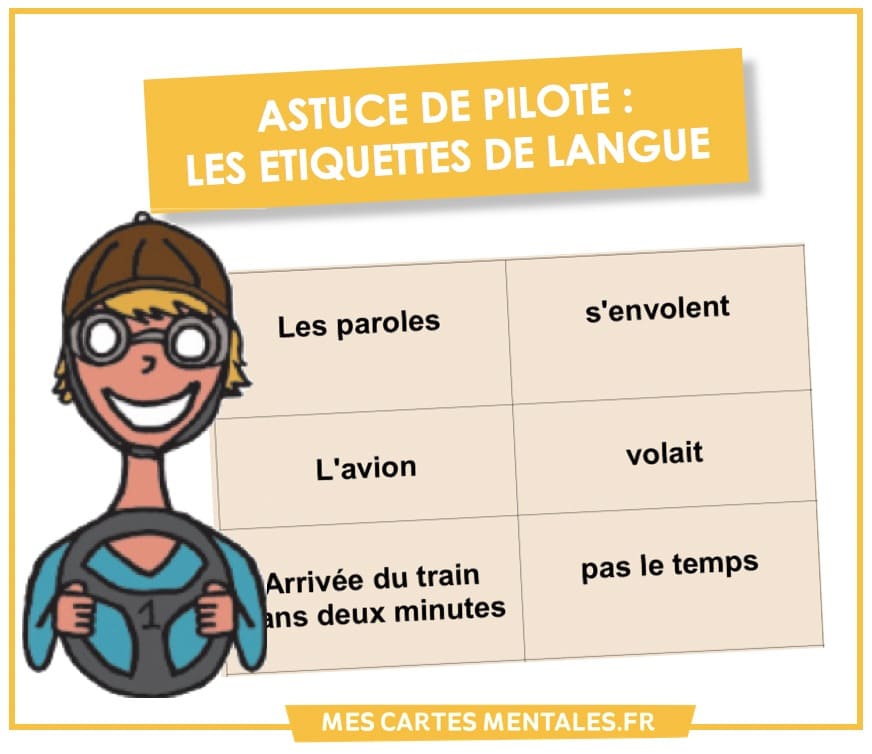 Astuce de pilote-etiquette de langue