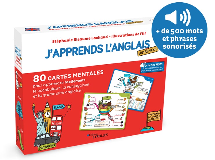 Coffret de 80 cartes mentales pour apprendre l'anglais (niveau