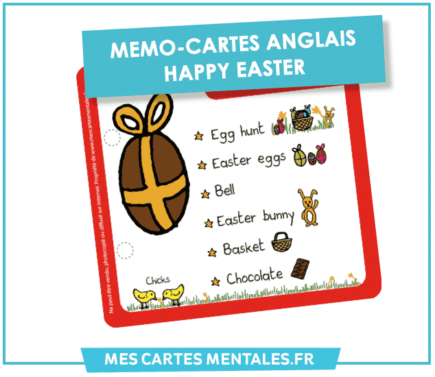 Mémo Carte Anglais Happy Easter
