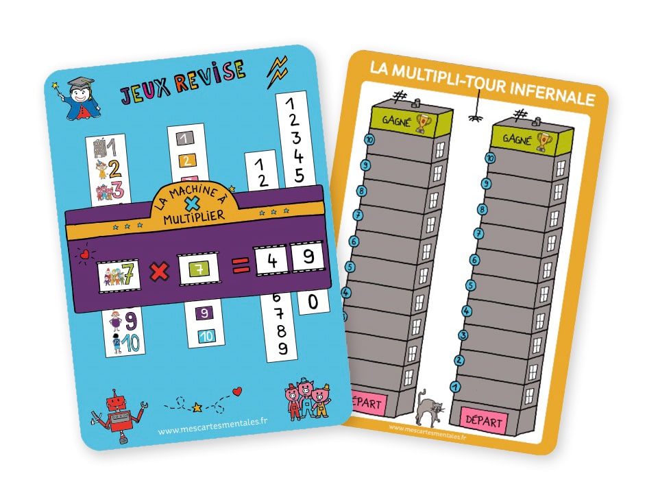 Lot de 2 jeux pour apprendre ses tables de multiplication