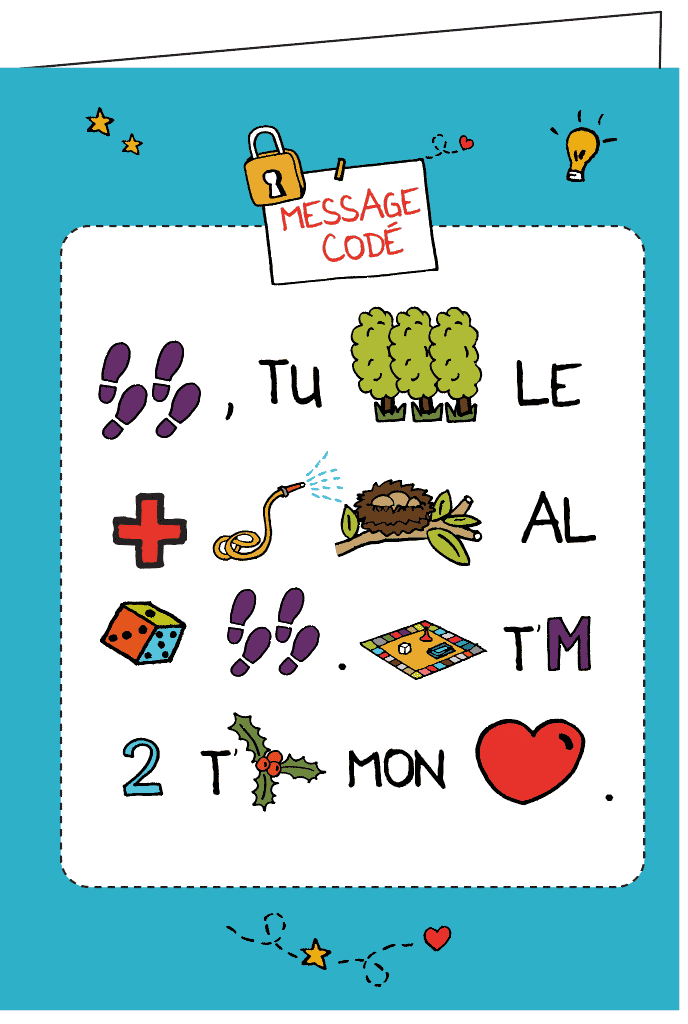 Carte A Message Code Pour La Fete Des Peres Mes Cartes Mentales