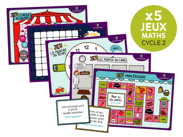 Lot de 5 jeux de cartes de 7 familles