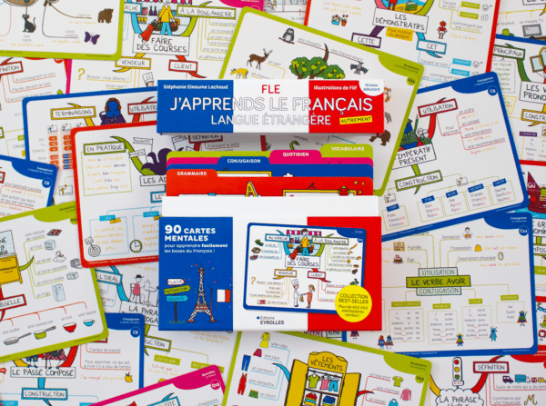Coffret FLE 90 cartes mentales pour apprendre le français langue étrangère intérieur