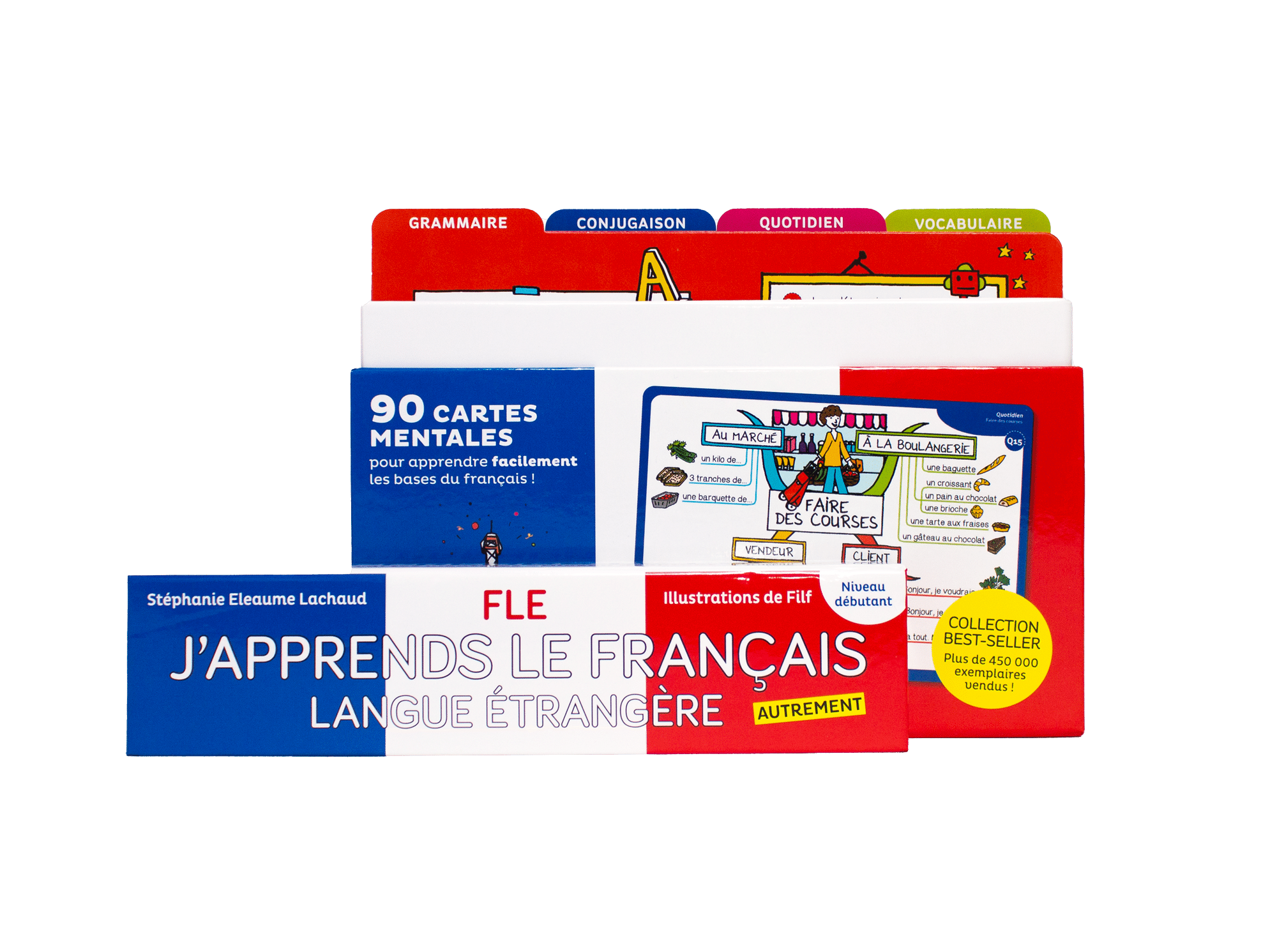 Coffret FLE 90 cartes mentales pour apprendre le français langue étrangère ouvert