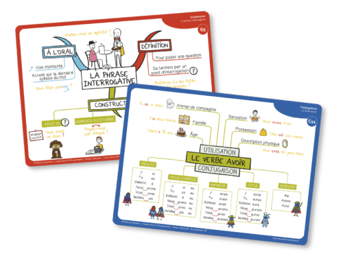 Apprendre le français FLE (débutant) carte mentale verbe avoir et carte mentale phrase interrogative