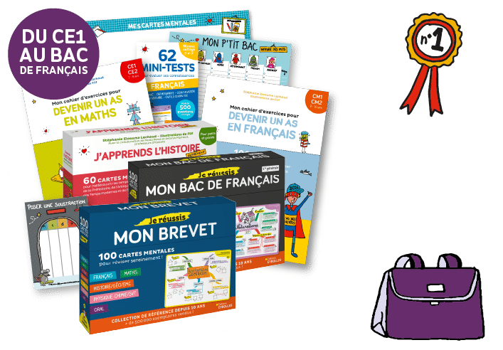 Sélection d'outils pour une rentrée scolaire sereine en primaire (CE1, CE2, CM1, CM2e), au collège (6e, 5e, 4e, 3e/brevet) et au lycée (première/bac de français)