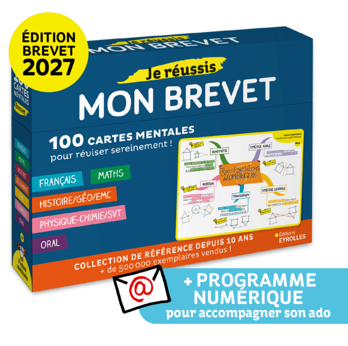 Coffret de 100 fiches de révision + quiz en ligne niveau 3e pour préparer les épreuves du brevet