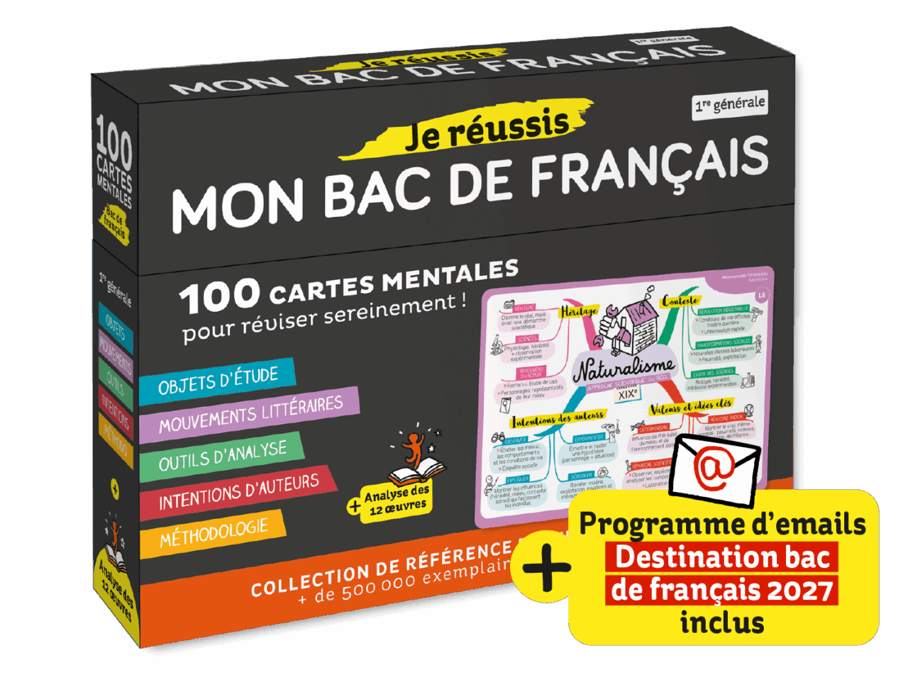 Coffret de 100 cartes mentales niveau première pour réussir son bac de français aux éditions Eyrolles
