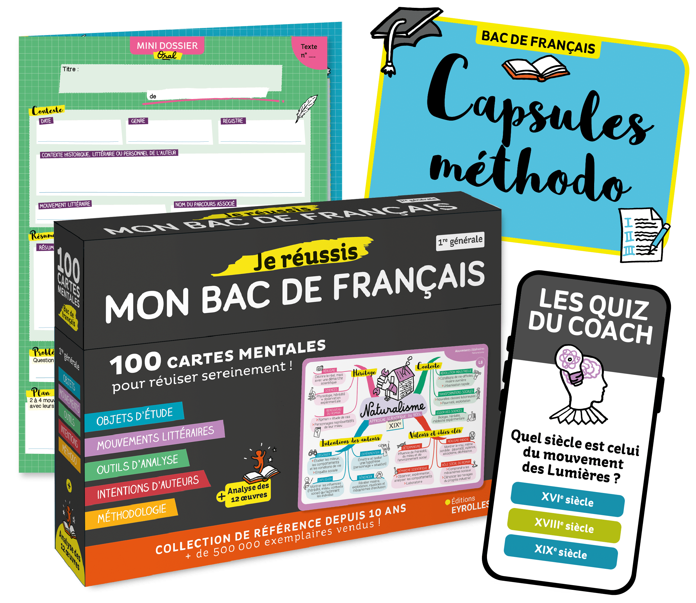 Coffret de cartes mentales bac de français niveau première