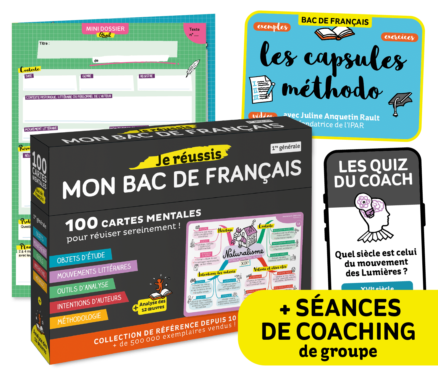 Coffret de cartes mentales bac de français niveau première